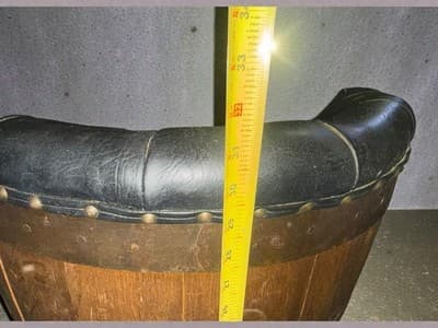Rare Vintage Whiskey Barrel Swivel Chair Wood Metal Band Black Bar Lounge - Thumbnail 13