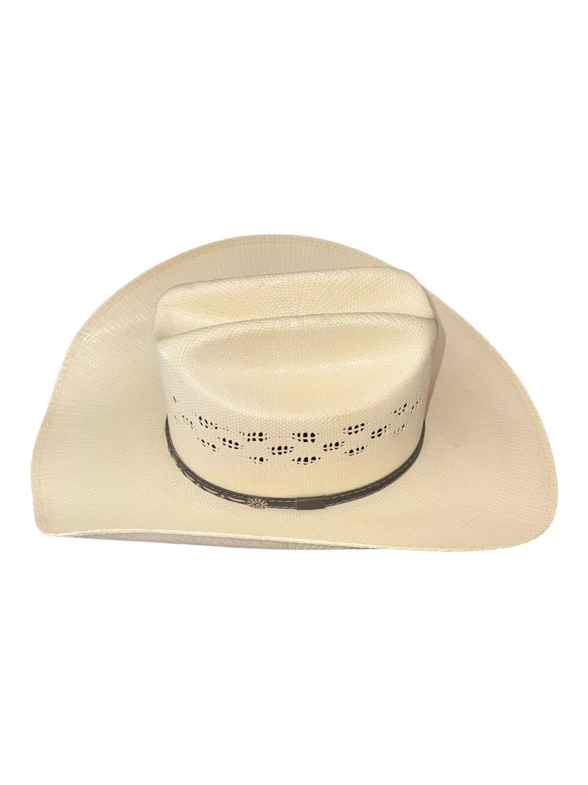 Ariat Bangora Straw Western Cattleman Cowboy Hat Men's Size 6 3/4 Beige - Thumbnail 4