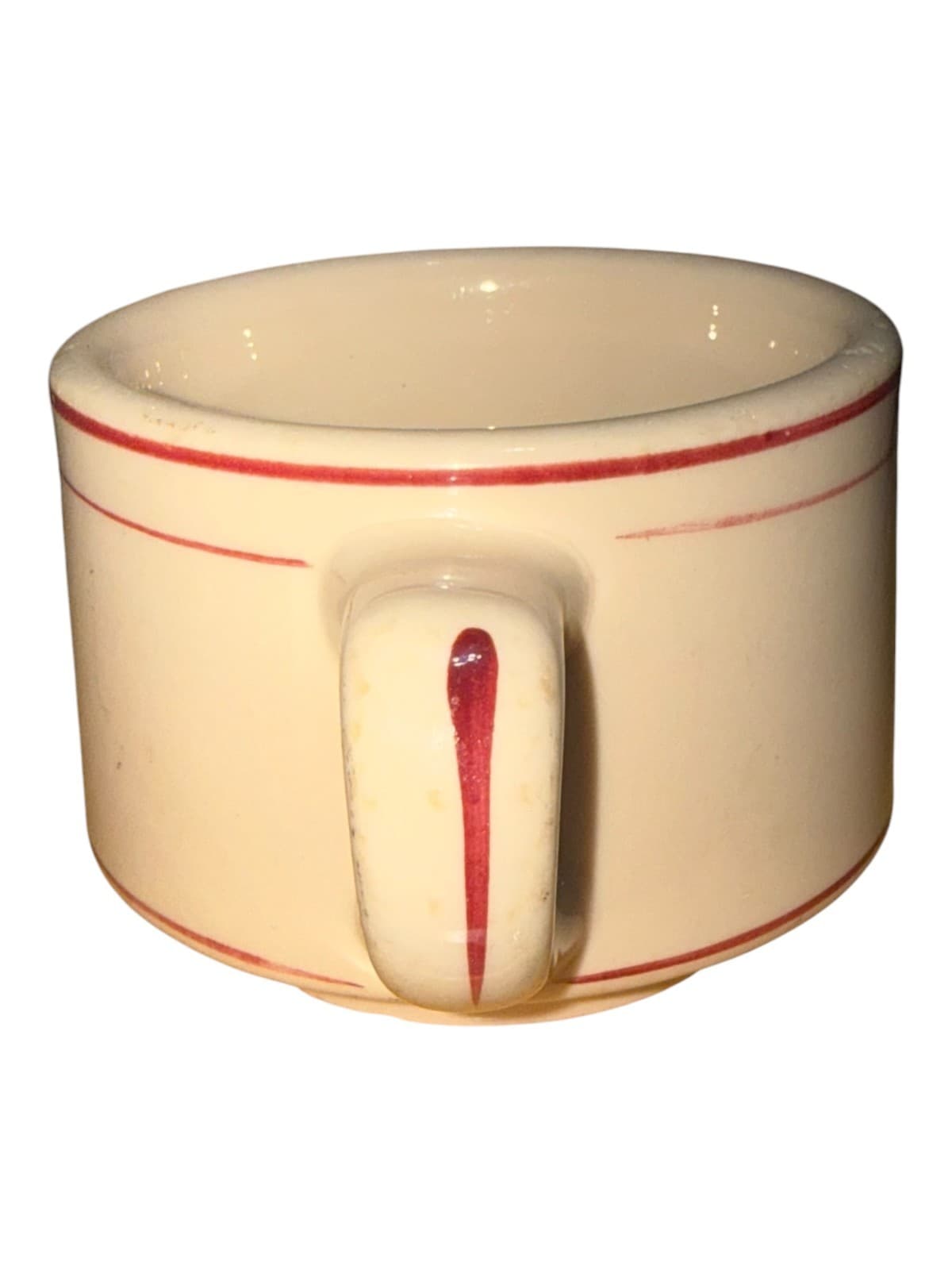 Vintage Sterling Vitrified Desert Tan Red Stripes Coffee Mug Cup - Thumbnail 3