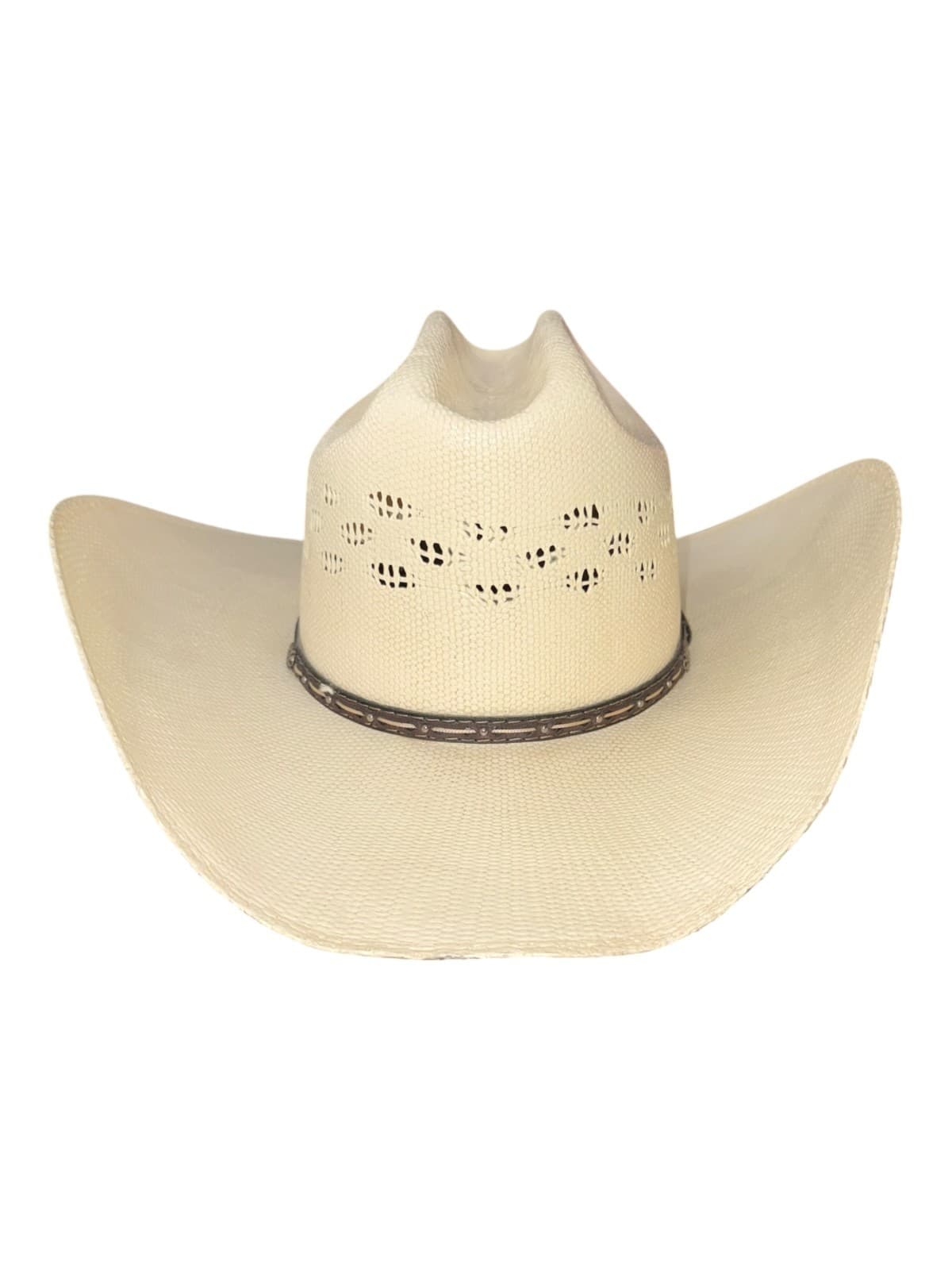 Ariat Bangora Straw Western Cattleman Cowboy Hat Men's Size 6 3/4 Beige