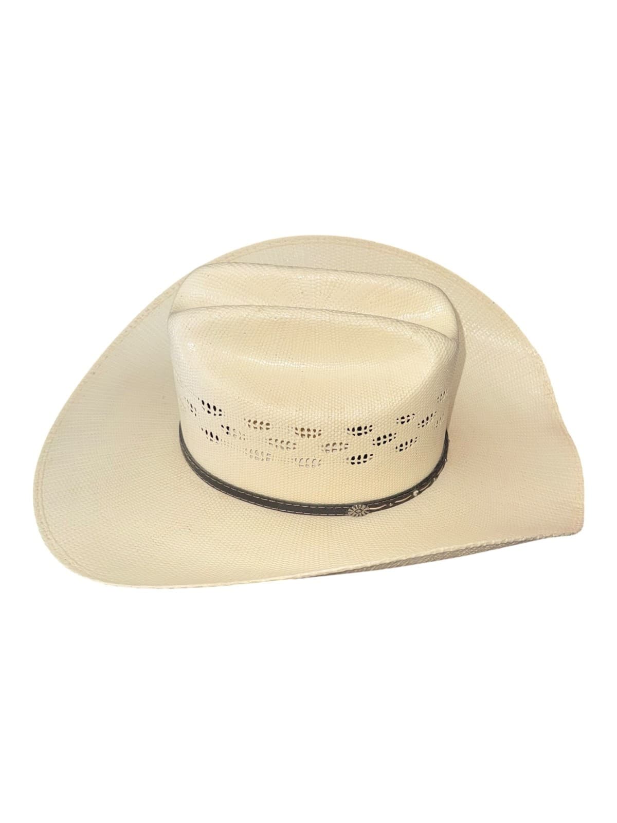 Ariat Bangora Straw Western Cattleman Cowboy Hat Men's Size 6 3/4 Beige - Thumbnail 2
