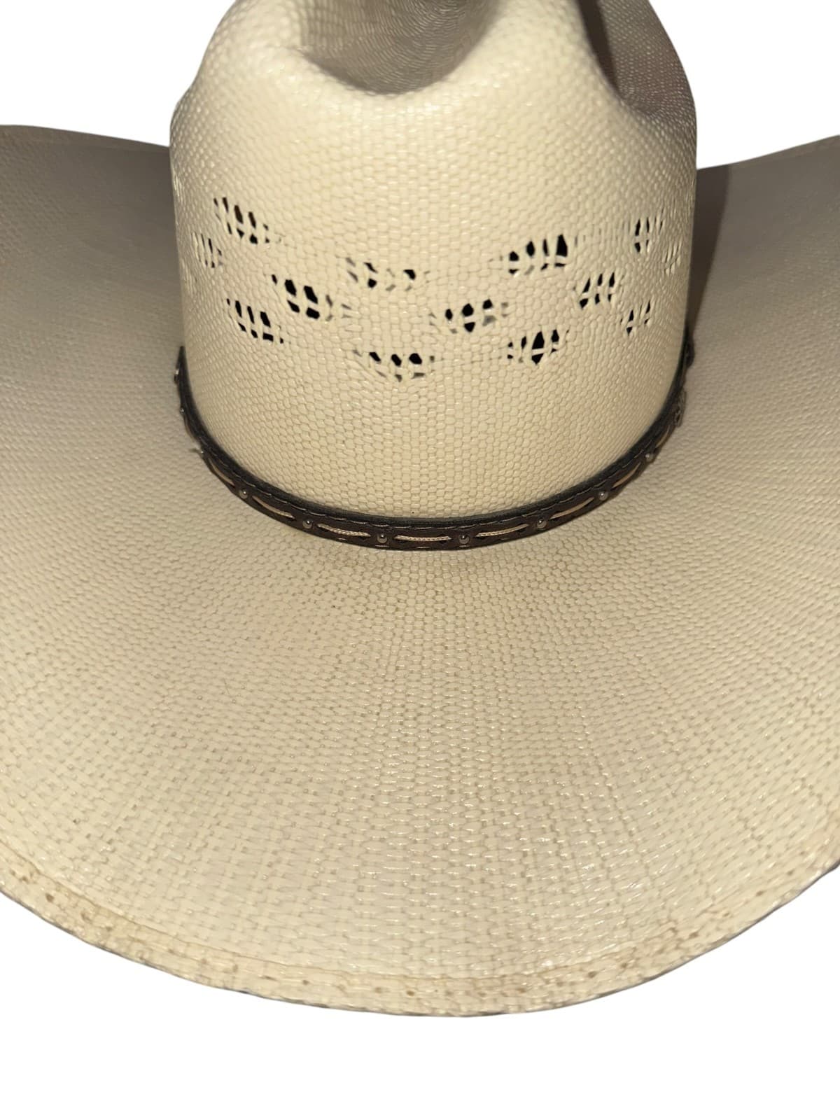 Ariat Bangora Straw Western Cattleman Cowboy Hat Men's Size 6 3/4 Beige - Thumbnail 6