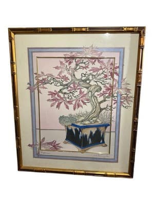 Graham Illingworth Japanese Maple Bonsai Framed Print Bamboo Gold Frame - Thumbnail 3