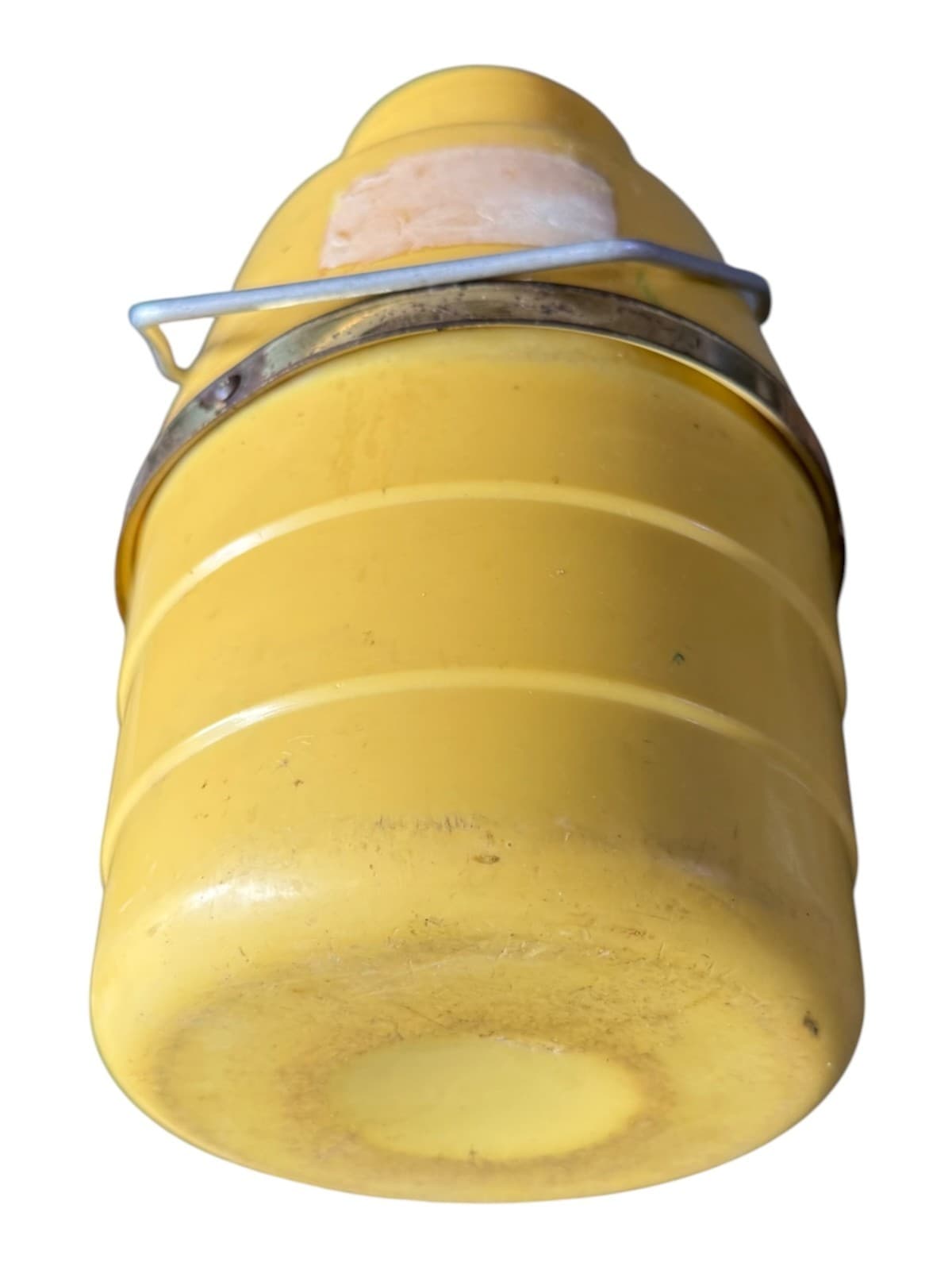 Vintage Yellow Plastic Insulated Thermos Drink Jug Cooler With Cup Lid - Thumbnail 5