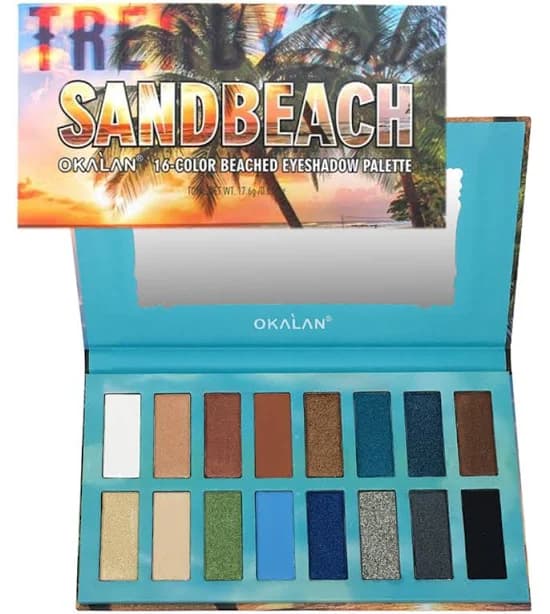 OKALAN Sandbeach 16 Color Shadow Palette E060 - Thumbnail 3