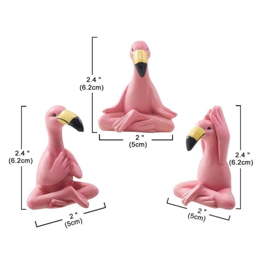 Mini Yoga Flamingo Figurines New