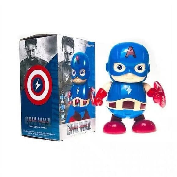Dancing Captain America Toy Electric Singing Captain America Glowing Children's - Thumbnail 5