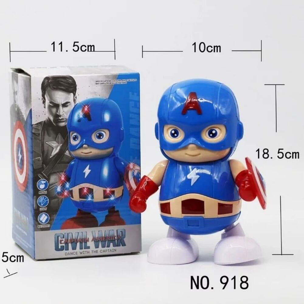 Dancing Captain America Toy Electric Singing Captain America Glowing Children's - Thumbnail 2