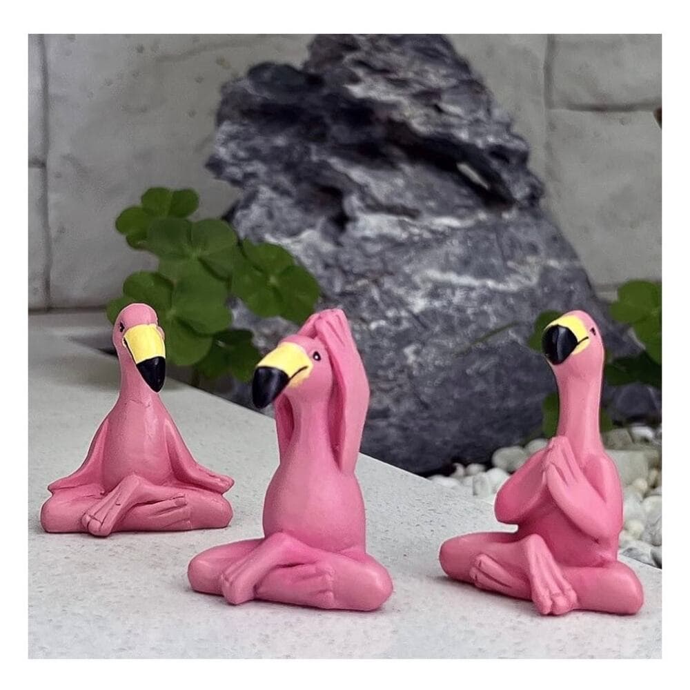 Mini Yoga Flamingo Figurines New - Thumbnail 3