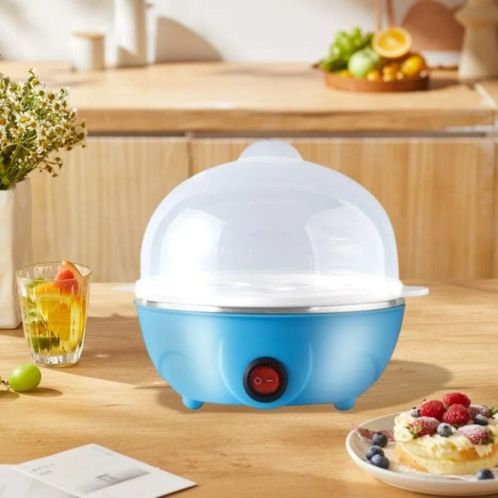 Rapid Egg Cooker, Electric Egg Cooker with Auto Shut Off, Soft Boiled Eggs Blue - Thumbnail 5