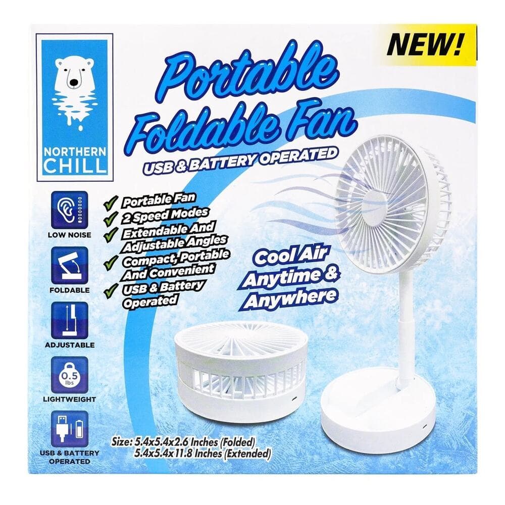 Northern Chill Portable Foldable Fan Cool Air Anytime & Anywhere Free Ship - Thumbnail 4
