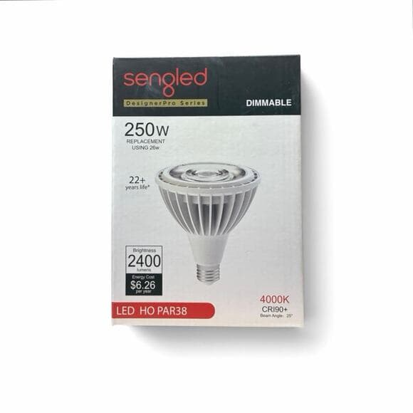 Sengled 250W LED HO PAR38 Light Bulb -2 PK- Dimmable 2400 lumen 4000K CR190 - Thumbnail 5