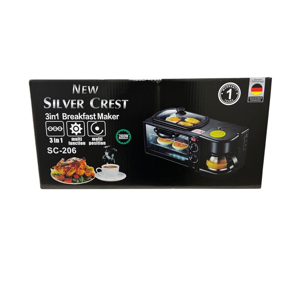 3-in-1 Breakfast Station with Coffee Maker, Non-Stick Griddle & Toaster Oven - Thumbnail 3