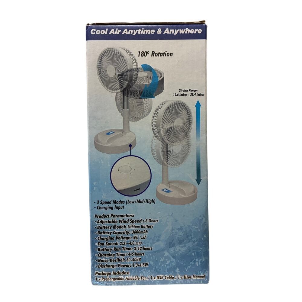 Northern Chill Portable Foldable Fan Cool Air Anytime & Anywhere Free Ship