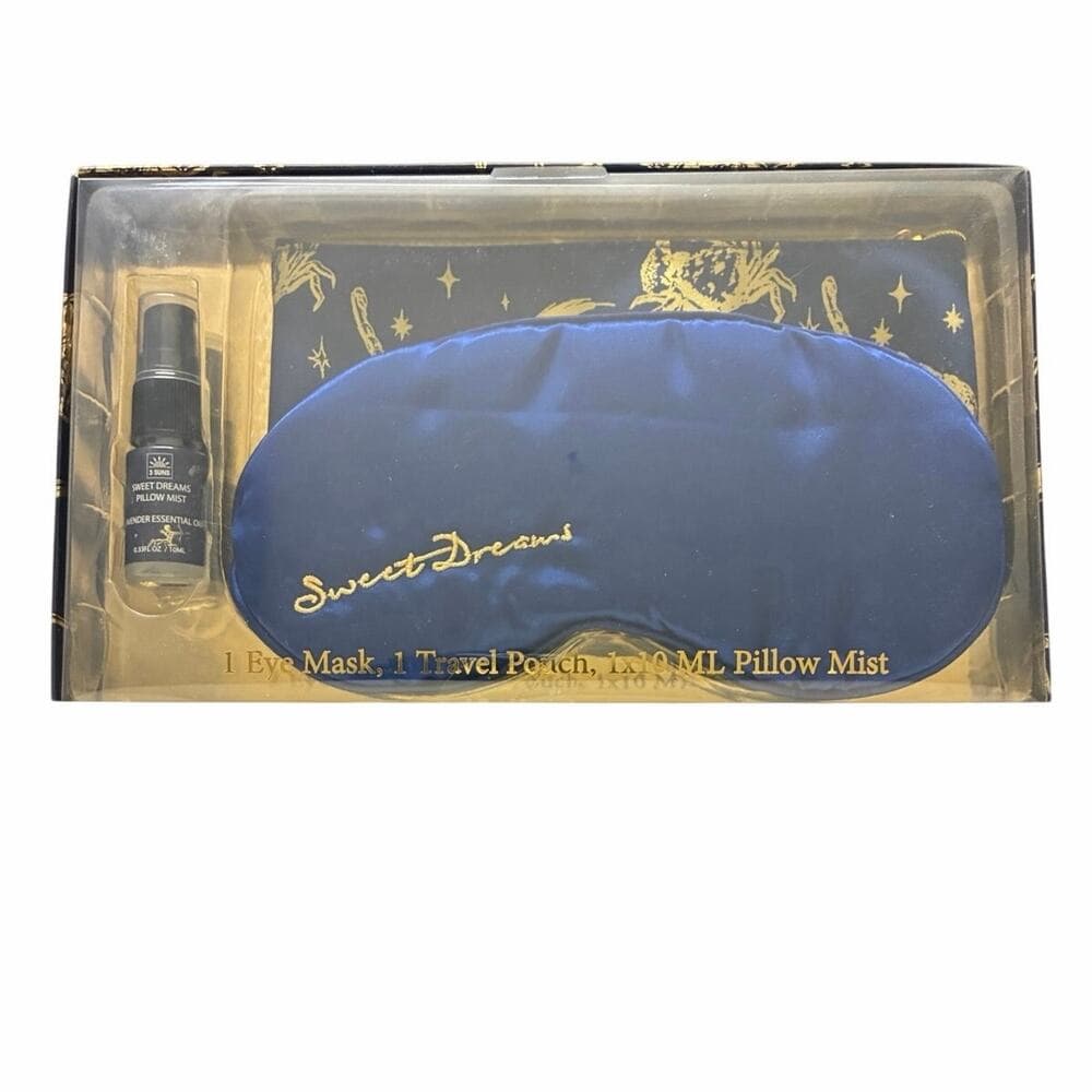 Silk Eye Sleep Mask Bundle Travel Pouch Case And Calming 1 ml Spray Pillow Mist - Thumbnail 2