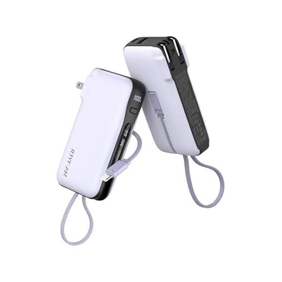 JOYFAR 10,000mAh Powerbank w/AC Plug and Built-in Cables - Thumbnail 10