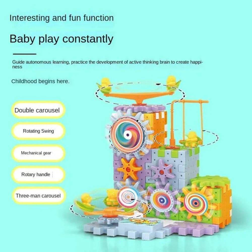 180-piece Electric Gear Building Block Creative Puzzle Set. - Thumbnail 2
