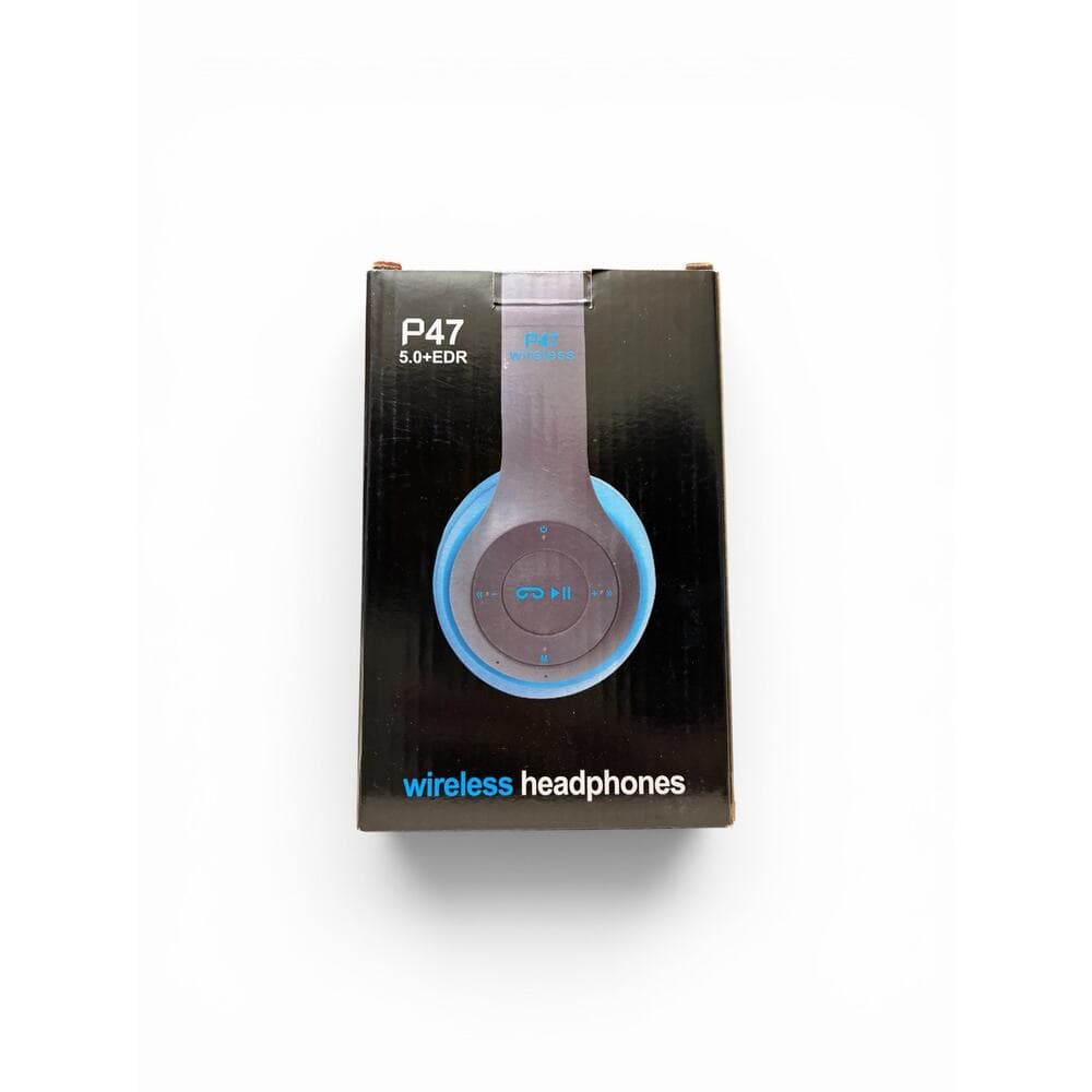 P47 Wireless Over Ear 5.0+EDR Headphones Blue - Thumbnail 2