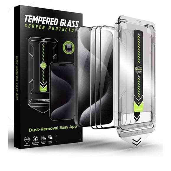 Tempered Glass Screen Protector Dust-Removal Easy App For IPhone 15/16 - Thumbnail 5