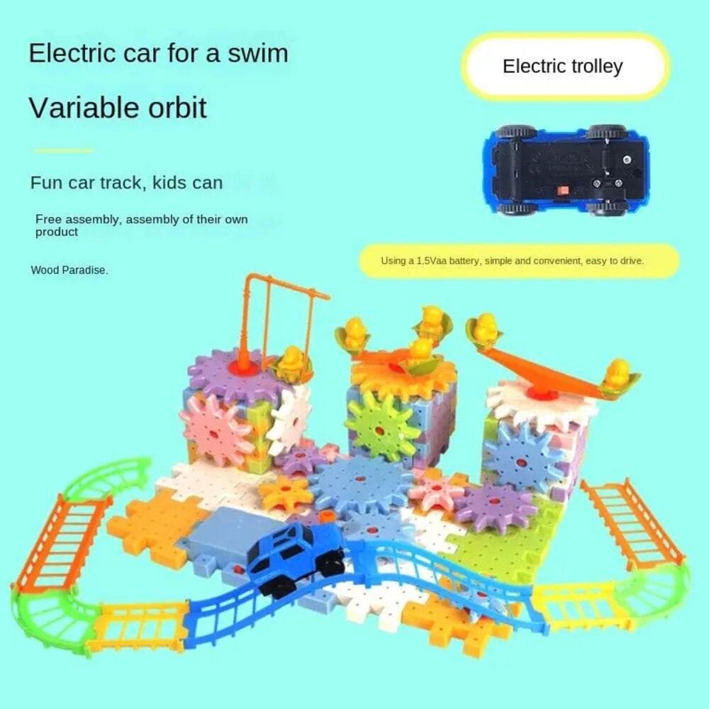 180-piece Electric Gear Building Block Creative Puzzle Set. - Thumbnail 3