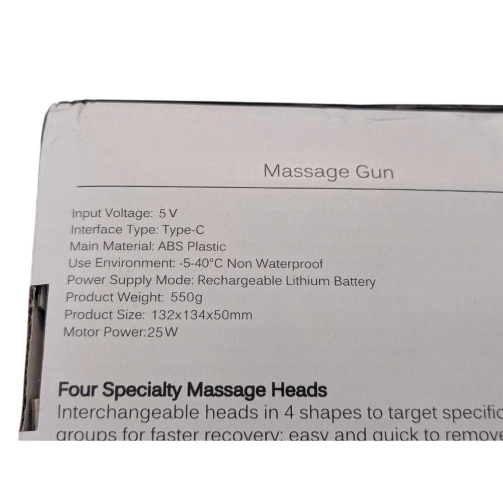 Portable Mini Handheld Massage Gun CX-157 Rechargeable 4 Interchangeable Heads - Thumbnail 5