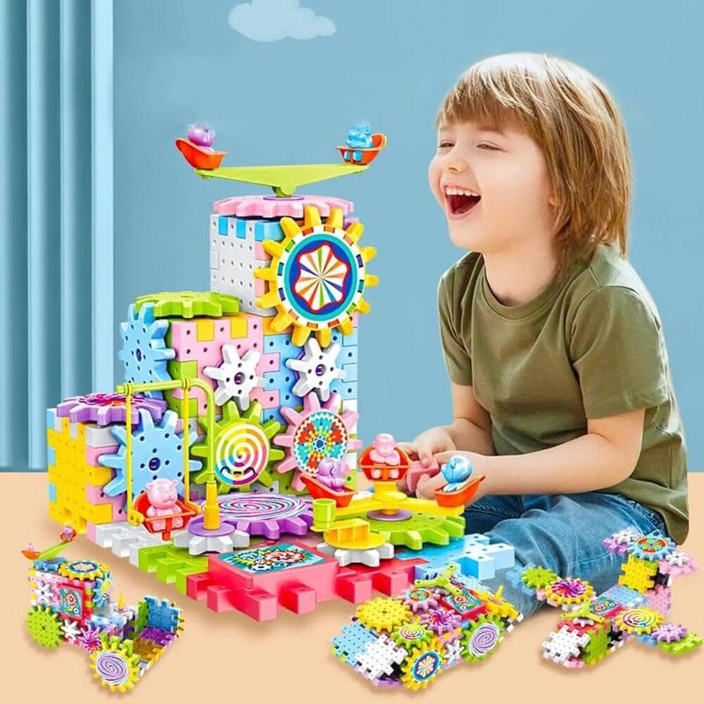 180-piece Electric Gear Building Block Creative Puzzle Set.