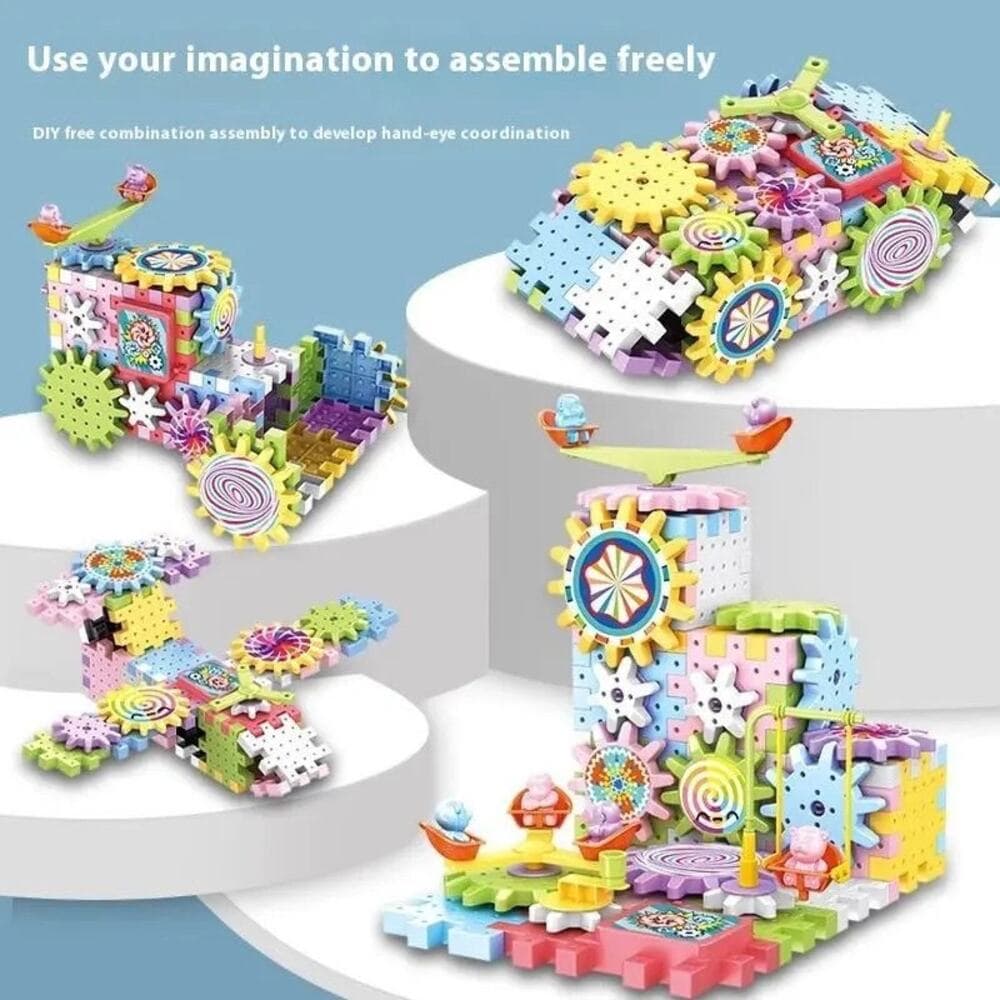 180-piece Electric Gear Building Block Creative Puzzle Set. - Thumbnail 4