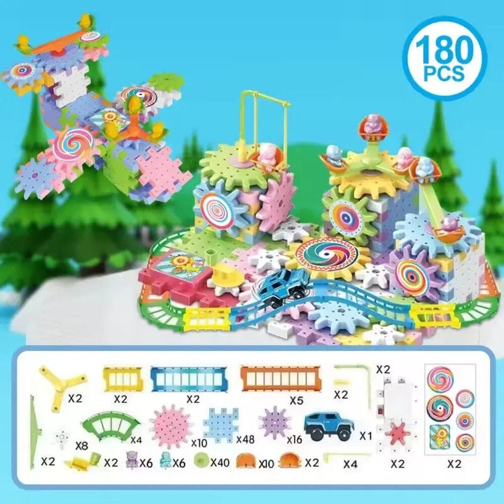 180-piece Electric Gear Building Block Creative Puzzle Set. - Thumbnail 10
