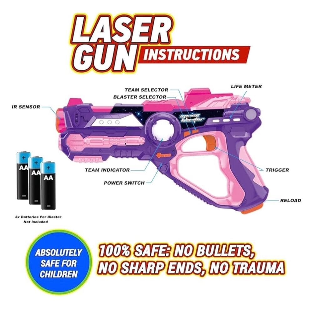 Liberty Imports Pink Infrared Laser Tag 2 Players Game Set for Kids