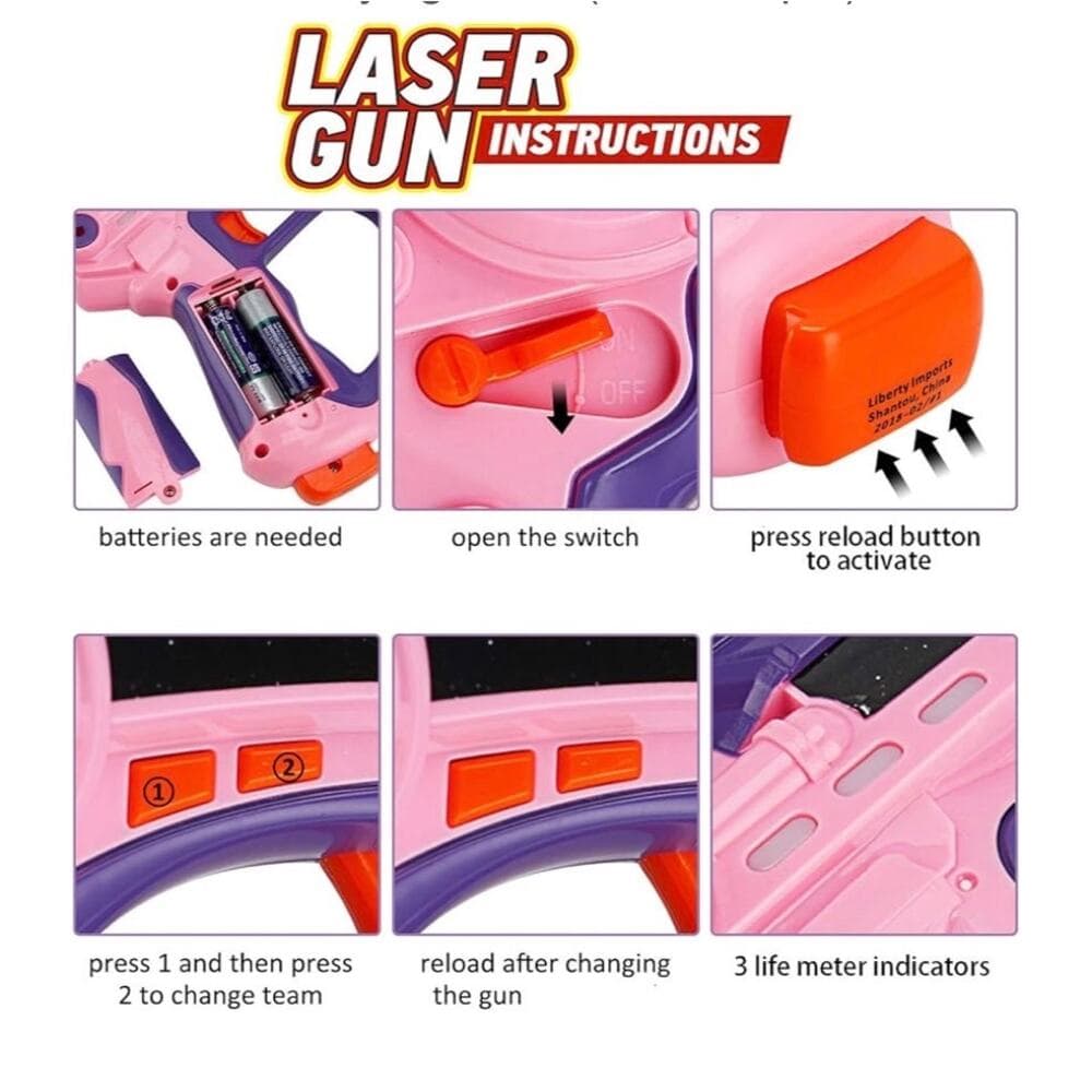 Liberty Imports Pink Infrared Laser Tag 2 Players Game Set for Kids - Thumbnail 2