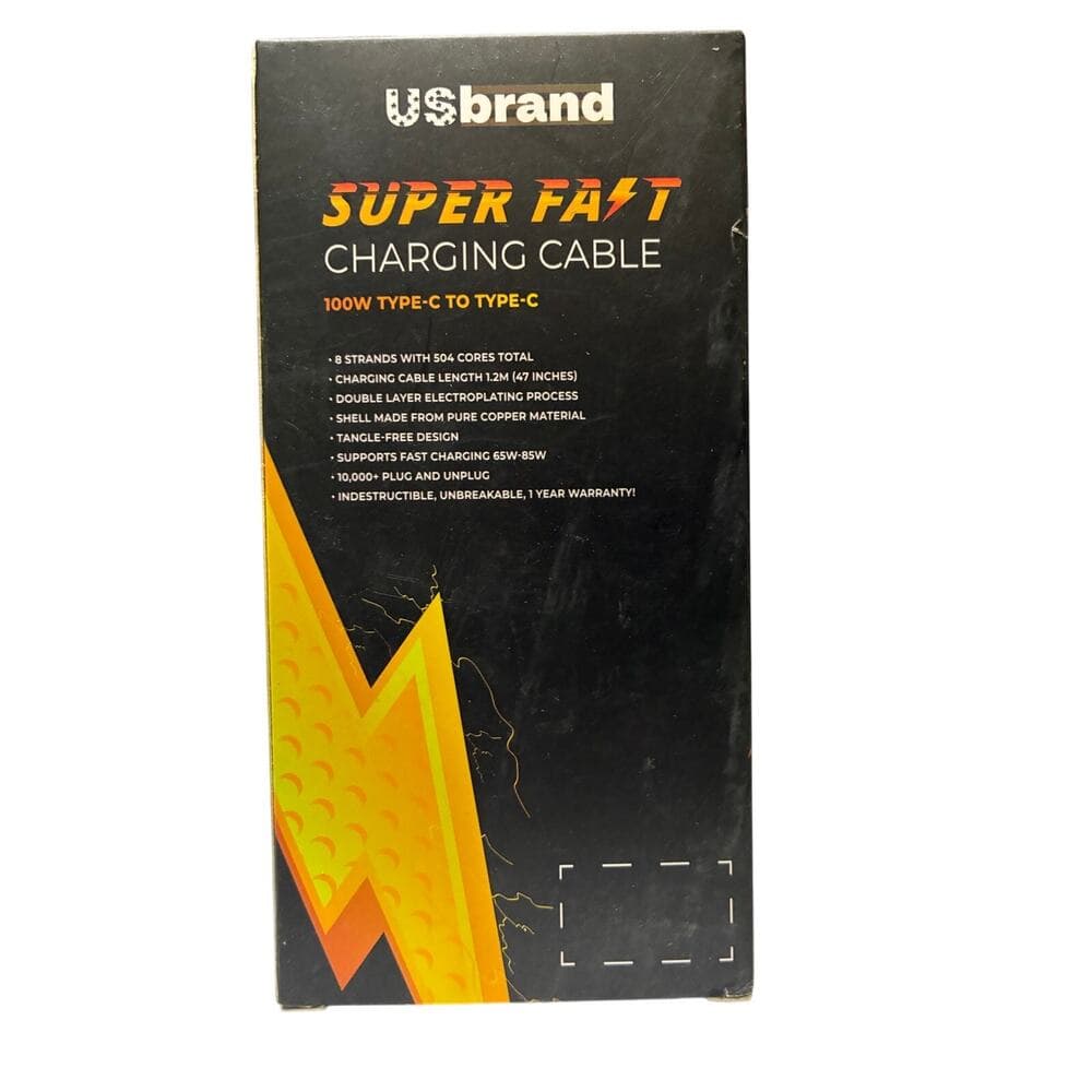 USBrand Super Fast Charging Cable 100W Type C To Type C - Thumbnail 2
