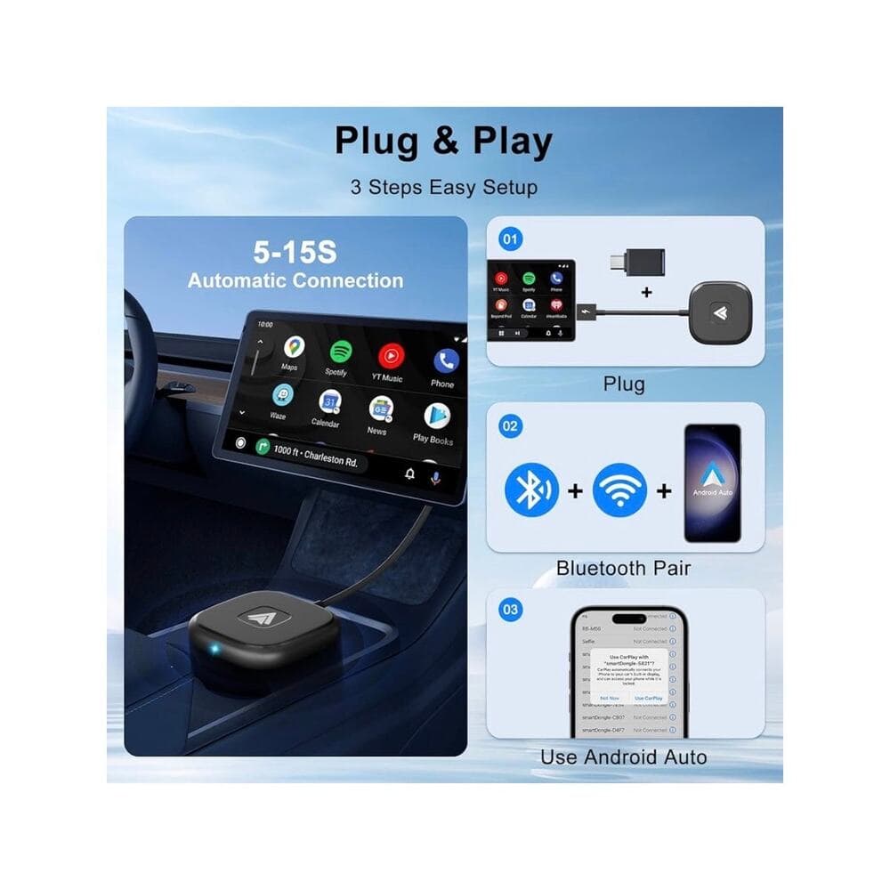 Android Auto Wireless Adapter for Wired Android Auto Cars - Thumbnail 3