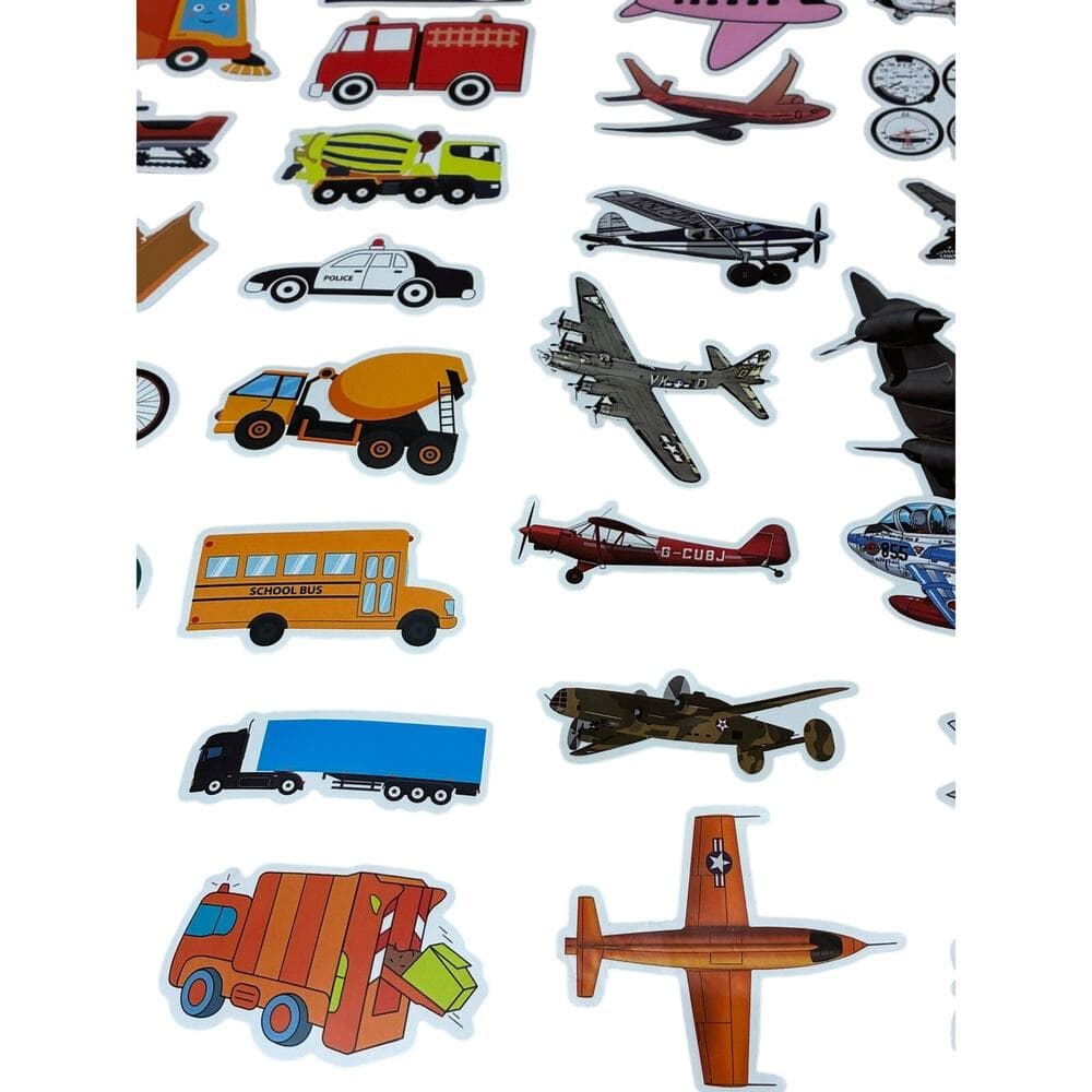 100 Sheets Airplane Truck Mixed Stickers New - Thumbnail 3
