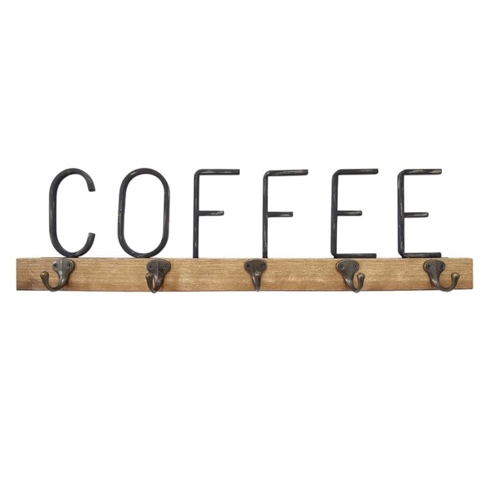 Vintage Farmhouse Metal Tube Letter Coffee Sign Coffee Mugs Rack - Thumbnail 6