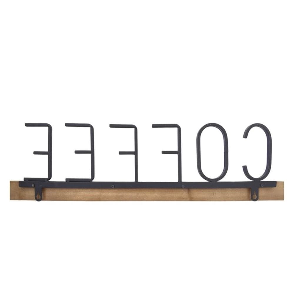 Vintage Farmhouse Metal Tube Letter Coffee Sign Coffee Mugs Rack - Thumbnail 5