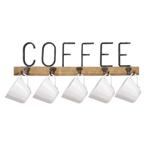 Vintage Farmhouse Metal Tube Letter Coffee Sign Coffee Mugs Rack - Thumbnail 9