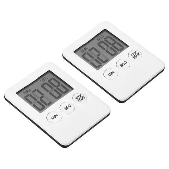 Digital Timer,2Pcs Small Count Down/UP Clock with Magnetic,Kitchen Timer White - Thumbnail 6