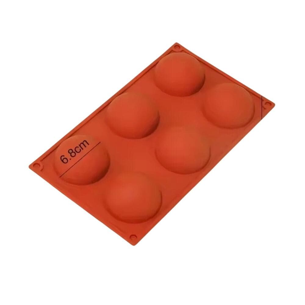 3 Piece Holes Half Ball Sphere Round Silicone Mold 3D Brownie Pudding Mousse - Thumbnail 3