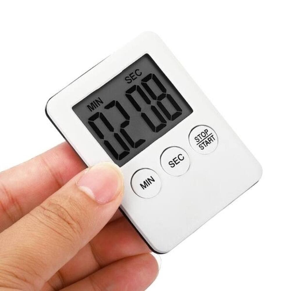 Digital Timer,2Pcs Small Count Down/UP Clock with Magnetic,Kitchen Timer White - Thumbnail 3