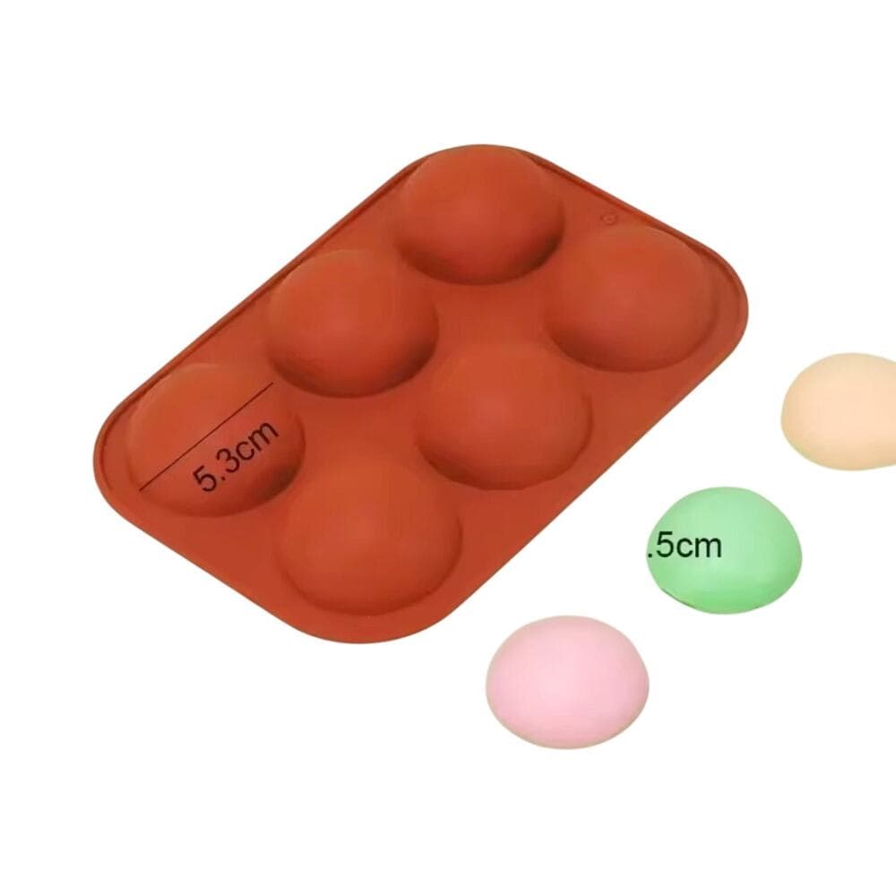 3 Piece Holes Half Ball Sphere Round Silicone Mold 3D Brownie Pudding Mousse - Thumbnail 4