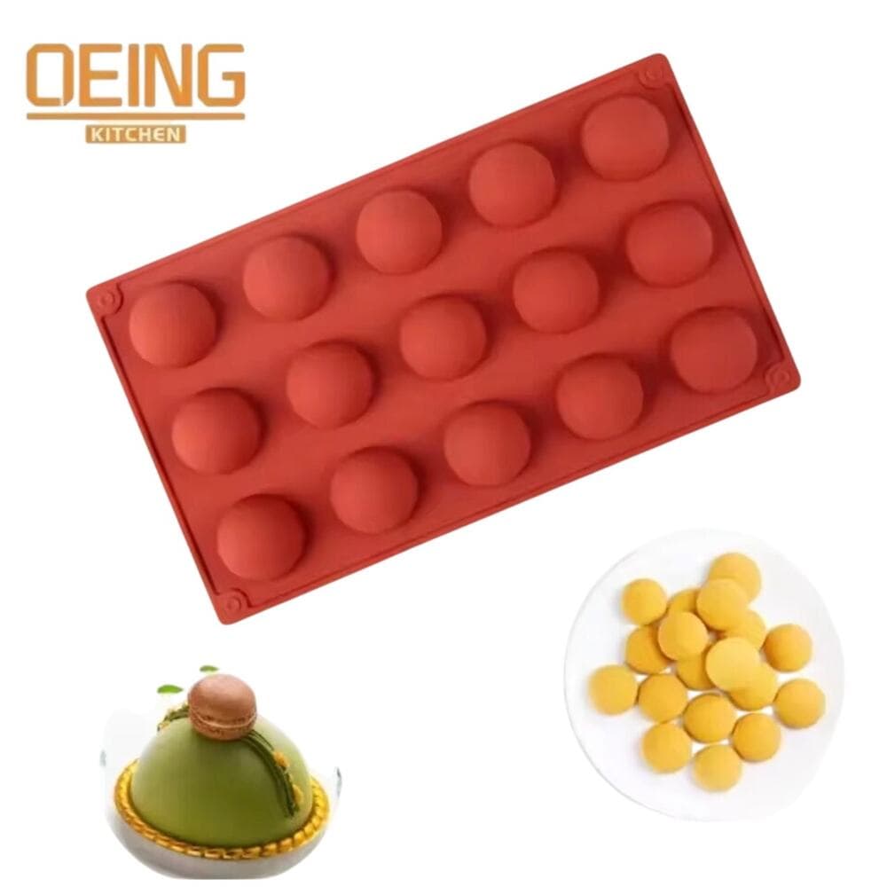 3 Piece Holes Half Ball Sphere Round Silicone Mold 3D Brownie Pudding Mousse - Thumbnail 5