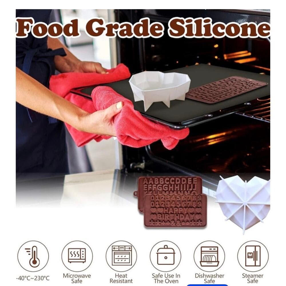 3D Love Heart Diamond Shaped Chocolate Molds Tools Bakeware Cake Mold Handmade - Thumbnail 3