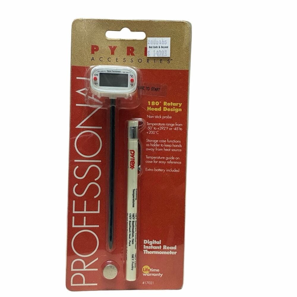 NIP Vintage Pyrex Professional Food Thermometer Digital Instant Read