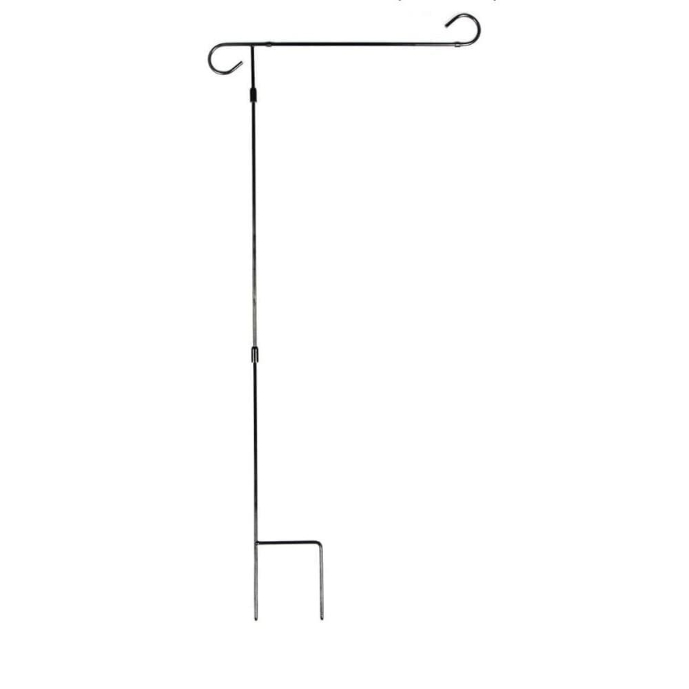 39” black wrought iron garden flag stands designed for displaying outdoor yard - Thumbnail 6