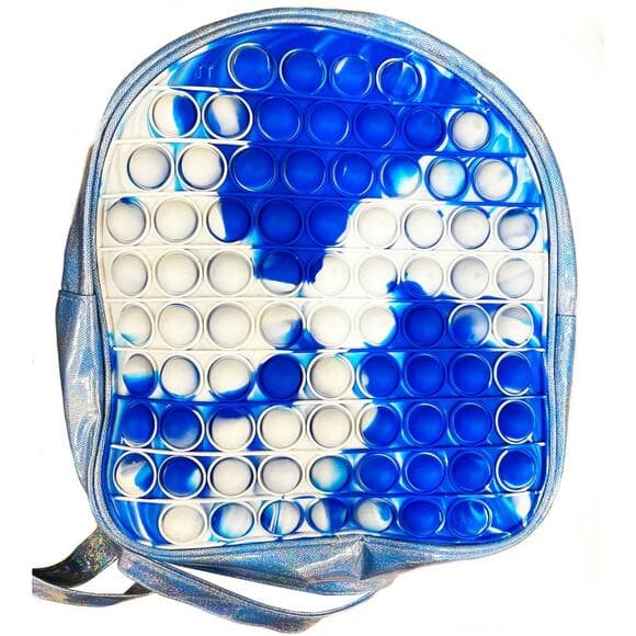 Pop Bubble Fidget Silicon Backpack – Assorted Colors Blue - Thumbnail 8