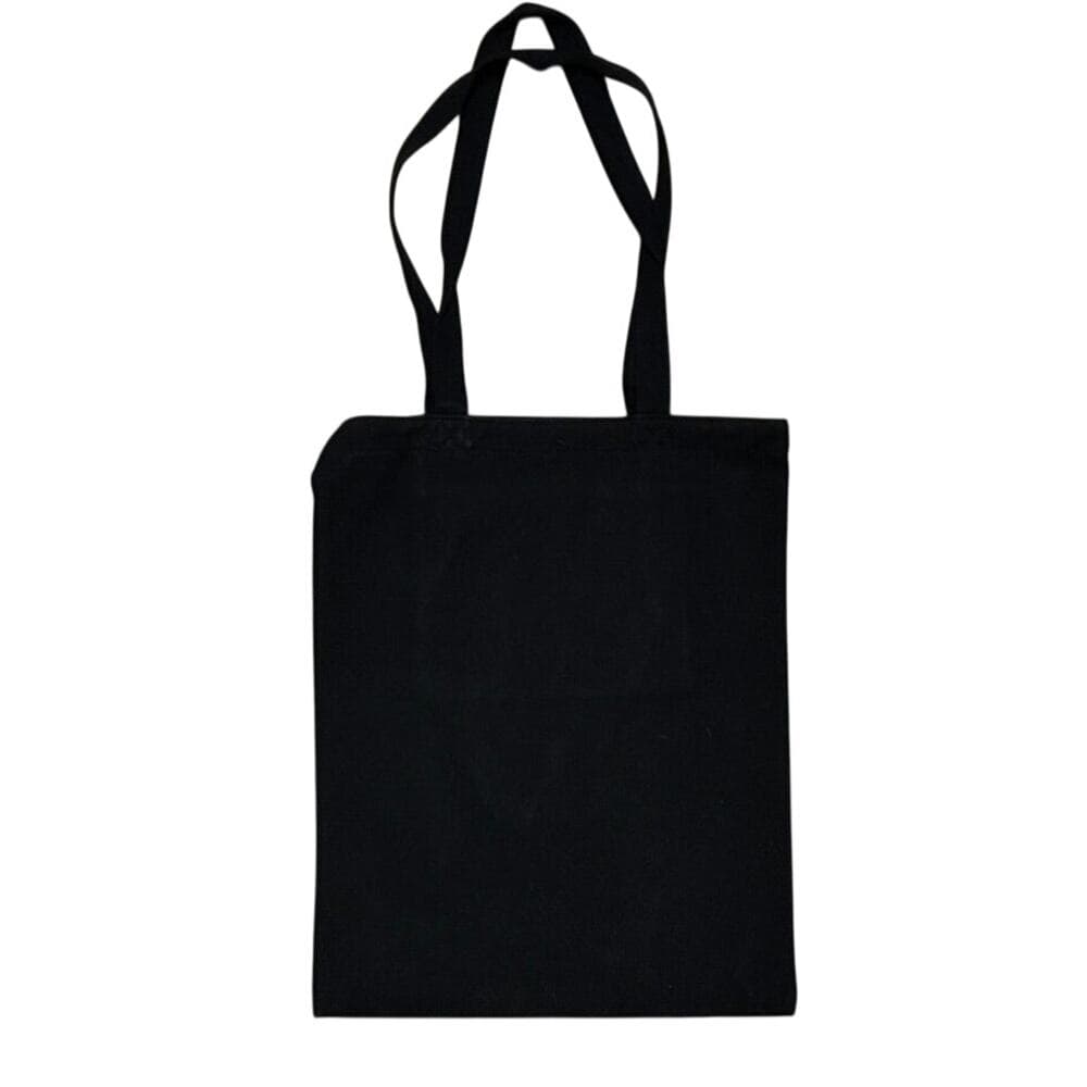black tote bag featuring an artistic graphic print 13” W X 17” L - Thumbnail 2