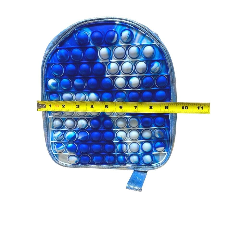 Pop Bubble Fidget Silicon Backpack – Assorted Colors Blue - Thumbnail 4