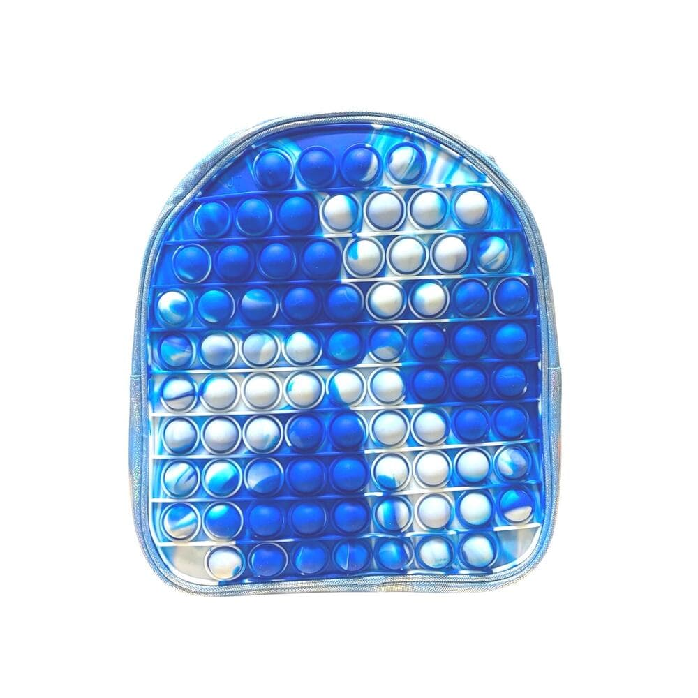 Pop Bubble Fidget Silicon Backpack – Assorted Colors Blue
