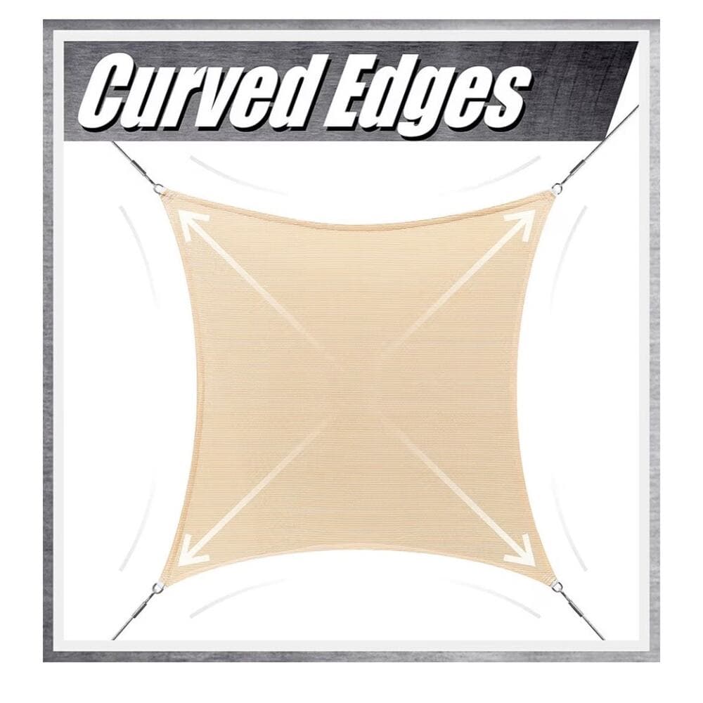 Size 6' x 8' Beige Sun Shade Sail Canopy Block Rectangle - Thumbnail 8