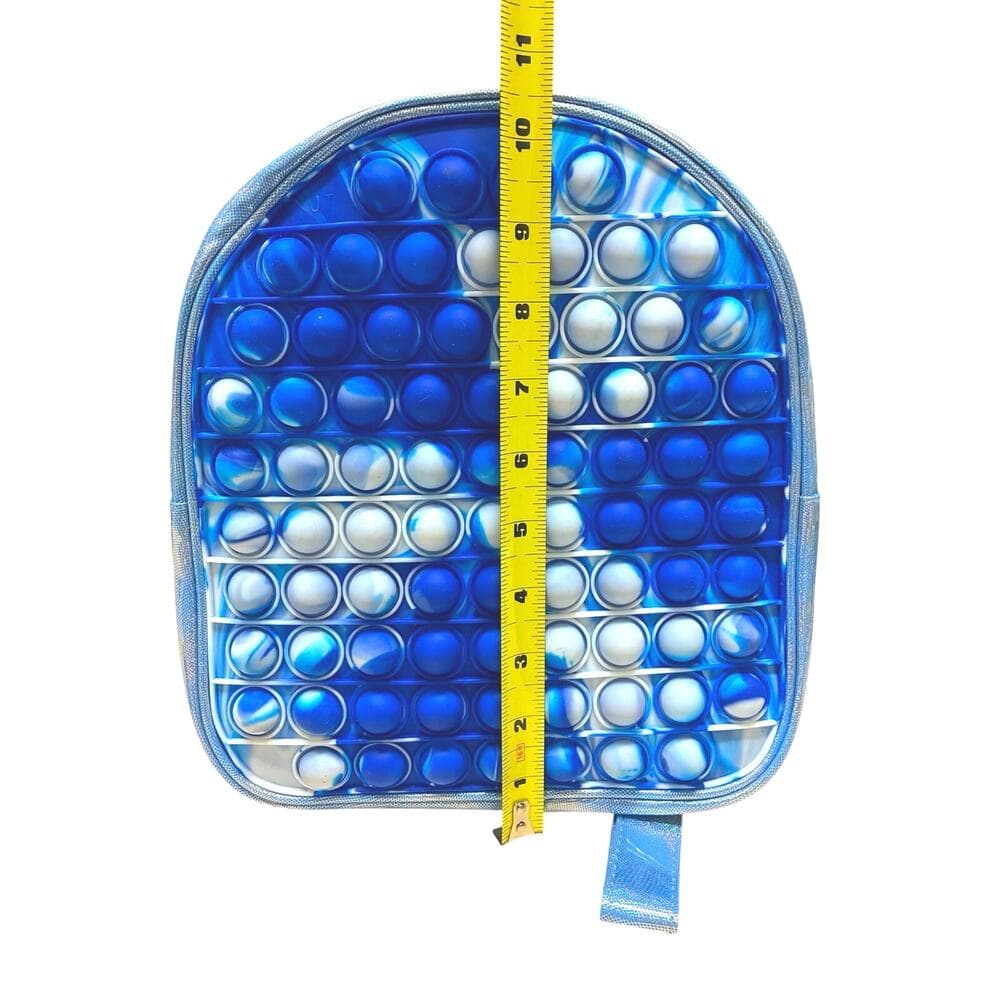 Pop Bubble Fidget Silicon Backpack – Assorted Colors Blue - Thumbnail 3